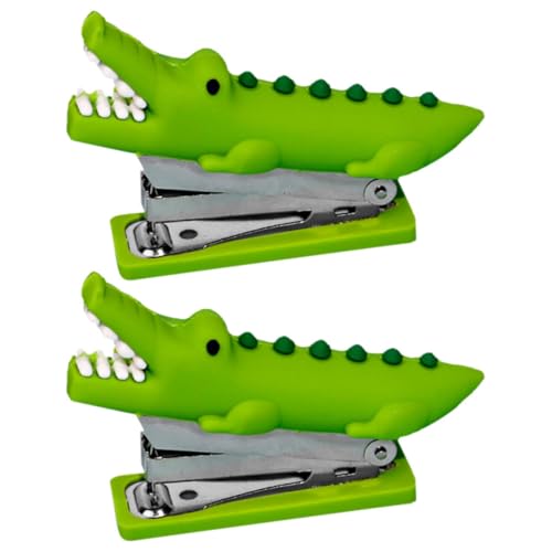 Gatuida 2 Stück Mini Alligator Hefter Lustiger Wiederverwendbarer Silikon Hefter für Büro und Schule Dekorativer Tier für Ansprechende Schreibtischgestaltung von Gatuida