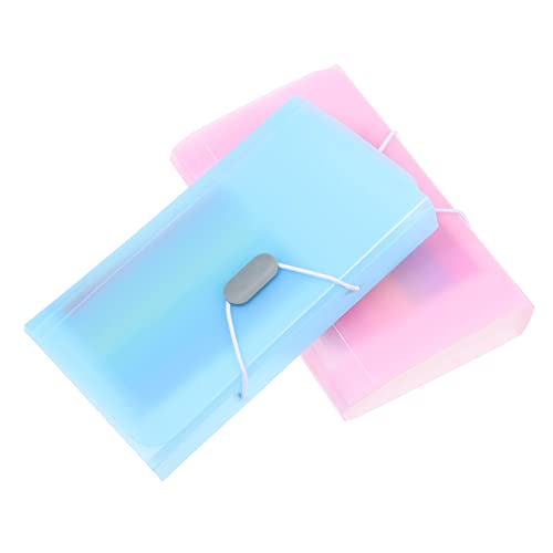 Gatuida 2 Stück Mini Fächermappe Blau Ordner für Quittungen Dokumente Fächer Leicht Tragbar für Büro Zuhause zur Organisation von Rechnungen Verträgen von Gatuida
