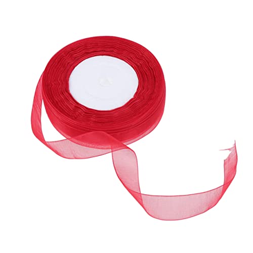 Gatuida 2 Stück Organza Band Rot Transparentes Geschenkband für Hochzeit und DIY Deko für Partys Bastelprojekte Blumensträuße und Mehr von Gatuida