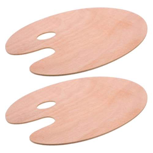 Gatuida 2 Stück Oval Geformte Malpalette aus Langlebigem Holz mit Daumenloch Ergonomisch für Öl Gouachefarben für Künstler und DIY Malprojekte von Gatuida