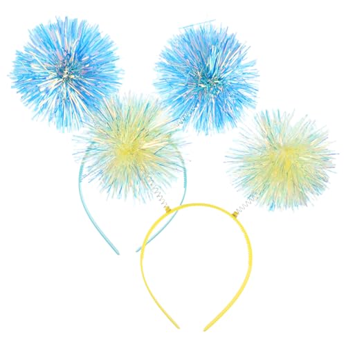 Gatuida 2 Stück Pompom Haarreif Bunte Tinsel Stirnbänder Leicht Komfortabel Festlich Für Damen Mädchen Geburtstag Party Cosplay Accessoire von Gatuida
