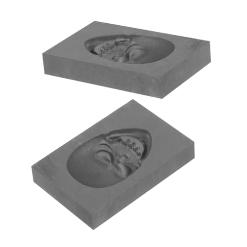 Gatuida 2 Stück Schädel Gussformen aus Graphit Hitzebeständig und Hochdicht Präzise Metallgussformen für Gold Silber Kupfer Einfach zu Entformen für DIY Schmuckherstellung und von Gatuida
