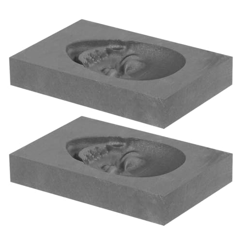 Gatuida 2 Stück Schädelkopf Graphit Gussform Gießform für Gold Silber Kupfer Schmelzen Hochdichte Präzise Metallgießform Ingot Modell für Kunsthandwerk DIY Gatuida 2 Stück Schädelkopf Graphit Gussform Gießform für Gold Silber Kupfer Schmelzen Hochdichte Präzise Metallgießform Ingot Modell für Kunsthandwerk DIY von Gatuida