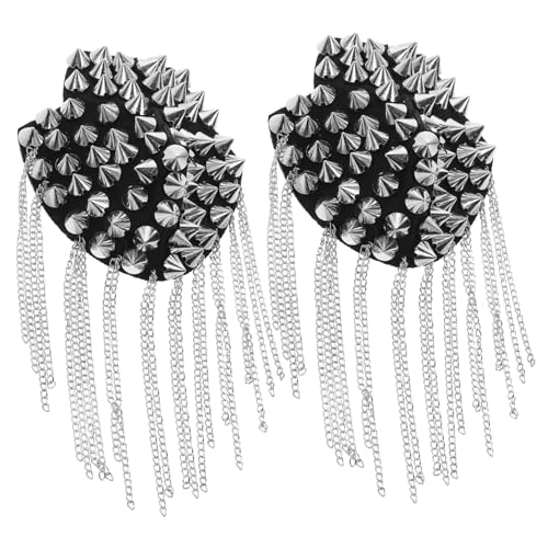 Gatuida 2 Stück Silberne Epauletten mit Quasten und Kette Nickelfreie Korrosionsbeständige Schulterklappen Modisches Accessoire für Herrenanzug Retro Punk Stil Einfach mit Gatuida 2 Stück Silberne Epauletten mit Quasten und Kette Nickelfreie Korrosionsbeständige Schulterklappen Modisches Accessoire für Herrenanzug Retro Punk Stil Einfach mit von Gatuida