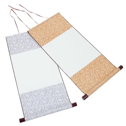 Gatuida 2 Stück Teiliges Chinesisches Kalligraphie Papier Leere Schreibrolle für Malerei und Zeichnung Traditionelle Xuan Papierrolle mit Mittlerer Tintenaufnahme für Kalligraphie und von Gatuida