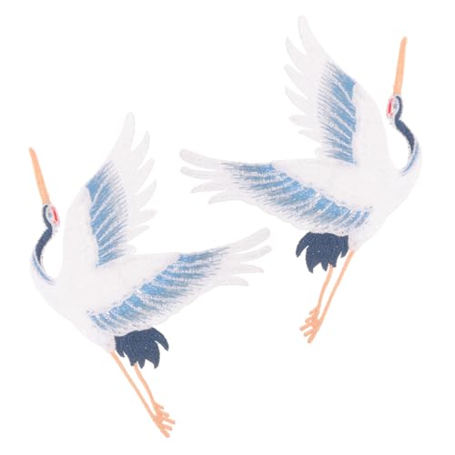 Gatuida 2 Stück Teiliges Crane Aufnäher zum Aufnähen Kleine Chinesische Stickerei patches aus Polyesterfaden Langlebig und Hautfreundlich für DIY Kleidung Jacken Taschen und Accessoires von Gatuida