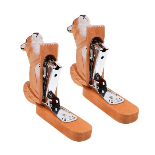 Gatuida 2 Stück Teiliges Handgefertigtes Holz-tierhefter- Kompakter Leichter Mini-tacker mit Ergonomischem Design Eichhörnchenform für Büro Schule und Unterwegs von Gatuida