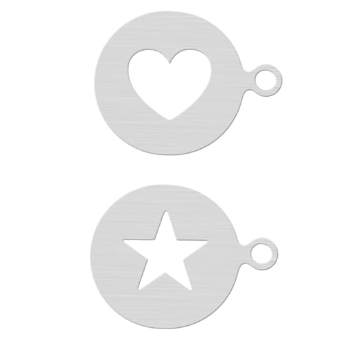 Gatuida 2 Stück Teiliges Kaffee Latte Art Schablonen mit Herz und Stern Wiederverwendbare Cappuccino Milchschaum Vorlagen für Kaffeedekoration und DIY Kuchenverzierung Gatuida 2 Stück Teiliges Kaffee Latte Art Schablonen mit Herz und Stern Wiederverwendbare Cappuccino Milchschaum Vorlagen für Kaffeedekoration und DIY Kuchenverzierung von Gatuida