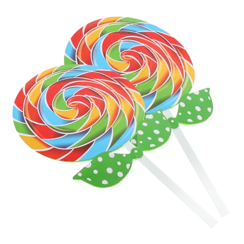 Gatuida 2 Stück Teiliges Lollipop Deko Regenbogenfarben Simulation Lutscher Requisiten für Kinderfotografie Party Bühnenauftritt Kreatives Fotostudio Zubehör von Gatuida