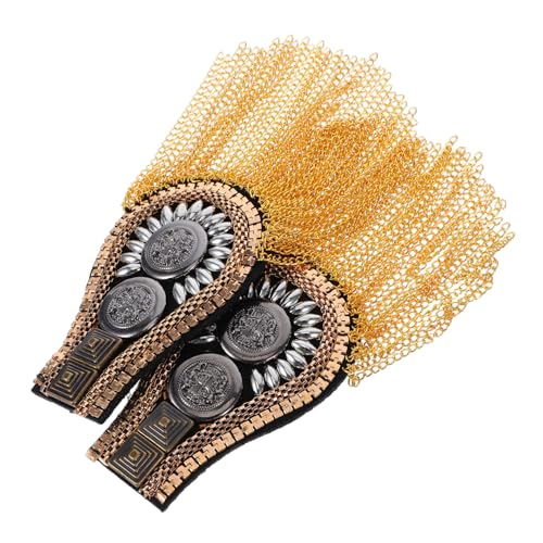 Gatuida 2 Stück Teiliges Modische Schulterepauletten mit Quasten und Ketten Abnehmbare Brosche für Damen und Herren Stilvolle Kleidung Accessoires für Party Hochzeit Ball und Festliche Gatuida 2 Stück Teiliges Modische Schulterepauletten mit Quasten und Ketten Abnehmbare Brosche für Damen und Herren Stilvolle Kleidung Accessoires für Party Hochzeit Ball und Festliche von Gatuida