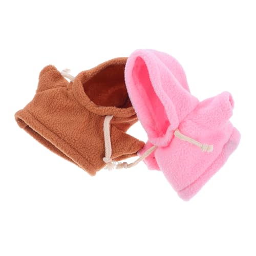 Gatuida 2 Stück Teiliges Plüschbär Hoodie Kleidung Weiche Puppenkleidung Austauschbare Kapuzenpullover für Stofftiere und Puppen Vielseitige Outfits in Braun und Rosa von Gatuida