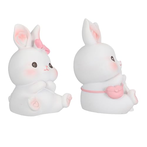 Gatuida 2 Stück Teiliges Set Osterhasen Deko Niedliche Kaninchen Figuren für Kuchen und Tischdekoration Dekoration für Ostern und Partys von Gatuida