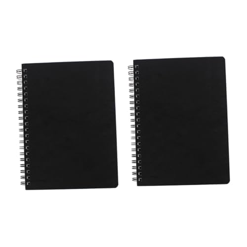 Gatuida 2 Stück Teiliges Vintage Kraftpapier Skizzenbuch Spiralgebunden Blanko Notizbuch zum Zeichnen Malen für DIY Schwarzer Hardcover Langlebig von Gatuida