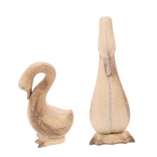 Gatuida 2 Stück Unvollendete Holzdeko Gänsefigur Bemalen DIY Handwerk Tischdekoration Glatte Oberfläche Sicher für Kreativ Gestalten von Gatuida