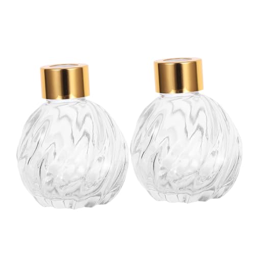 Gatuida 2 Stück Vintage Aromatherapie Flasche mit Goldenem Deckel Klarglas Diffusor für Duftöle für Wohnzimmer und Schlafzimmer Gatuida 2 Stück Vintage Aromatherapie Flasche mit Goldenem Deckel Klarglas Diffusor für Duftöle für Wohnzimmer und Schlafzimmer von Gatuida