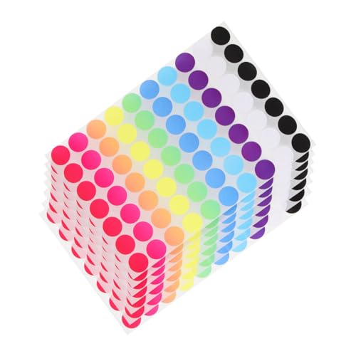 Gatuida 20 Blatt Bunte Punktaufkleber Selbstklebende Runde Etiketten für Klassifizierung Organisation und Farbcodierung im Büro Schule und Kunstprojekten von Gatuida
