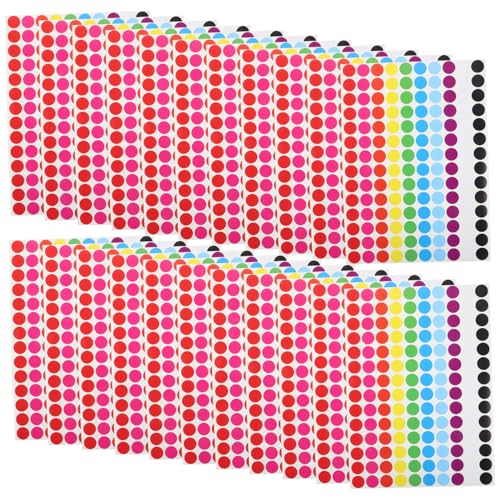Gatuida 20 Blatt Farbige Runde Aufkleber Selbstklebende Punktetiketten für Klassifizierung Organisation und Dekoration für Dokumente Ordner und Aufbewahrung von Gatuida