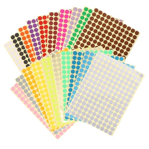 Gatuida 20 Blatt Farbige Runde Punktaufkleber Selbstklebende für Kategorisieren Organisieren und Dekorieren Vielseitig Einsetzbar für Büro Zuhause und Diy Projekte Gatuida 20 Blatt Farbige Runde Punktaufkleber Selbstklebende für Kategorisieren Organisieren und Dekorieren Vielseitig Einsetzbar für Büro Zuhause und Diy Projekte von Gatuida