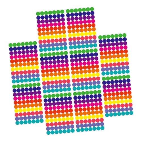 Gatuida 20 Blatt Selbstklebende Runde Punkte Aufkleber Ablösbare Farbcodierung Etiketten für Inventar Schule DIY Beschriftung Beschreibbare Bunte Klebeetiketten mit Stickern von Gatuida