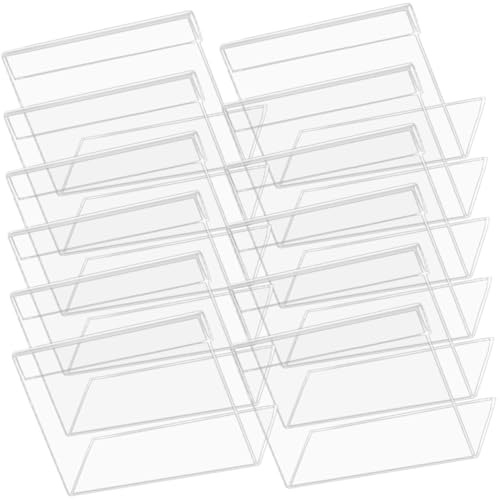 Gatuida 20 Stück Acryl Schildhalter Transparent Kratzfest Glatte Kanten Leichter Tischkartenhalter für Hochzeiten Partys Restaurants Praktisch Stabil Geeignet für Papiergröße von Gatuida