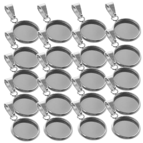 Gatuida 20 Stück Anhänger Aus Edelstahl Anhänger Tablett Anhängerschalen Für Die Schmuckherstellung Zubehör Zur Herstellung Von Cabochon-schmuck Reize Silberschale Halsketten Klein Silver von Gatuida