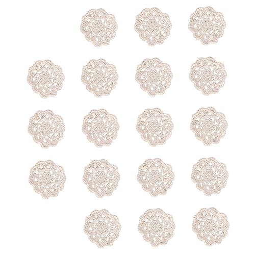 Gatuida 20 Stück Blumen Von Hand Gehäkelt Häkeln Deckchen Aus Baumwolle Gehäkelte Applikationen Pastoral Gehäkelte Aufnäher Handwerk Baumwolle Nähen Weiß Klein Baumwollfaden Beige von Gatuida