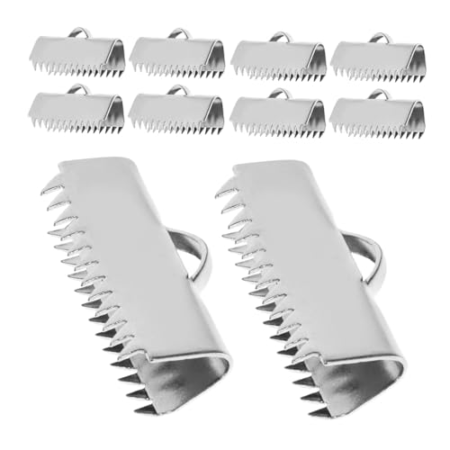 Gatuida 20 Stück Crimp End Caps mit Zähnen Edelstahl Silber Schmuckverbinder für Lederband Armband Halskette DIY Endkappen Verschlüsse für Schmuckherstellung Gatuida 20 Stück Crimp End Caps mit Zähnen Edelstahl Silber Schmuckverbinder für Lederband Armband Halskette DIY Endkappen Verschlüsse für Schmuckherstellung von Gatuida