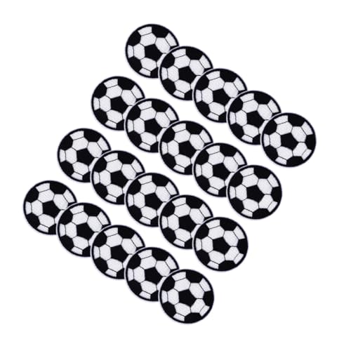 Gatuida 20 Stück Fußball Aufnäher zum Aufbügeln Gestickte Applikationen Praktische Patches zum Aufnähen Strapazierfähiges Dekorationsmaterial für Kleidung Jacken Jeans und Taschen von Gatuida