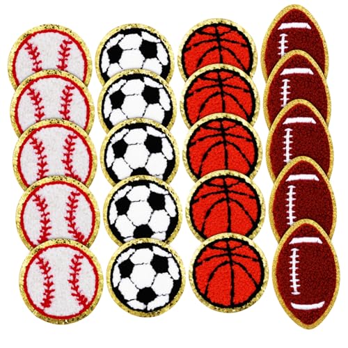 Gatuida 20 Stück Gestickter Stoffaufnäher Basketball-aufnäher Kleidungsflicken Selbst Reparaturflicken Für Bekleidung College-buchstaben-patches Gestickte Aufnäher Hosenflicken Sport Acryl von Gatuida