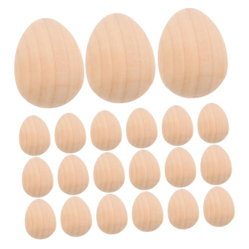Gatuida 20 Stück Graffiti-Eier selber machen Kind Zeichen dekoriert Objekt es ist bunt osterbastelei geldgeschenke ostern zierleisten holz Osterei aus Holz unfertige Holzeier hölzern Beige von Gatuida