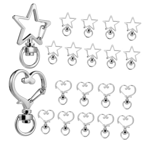 Gatuida 20 Stück Herz Form Karabinerhaken mit Drehmechanismus für Diy Schlüsselanhänger Schmuckherstellung und Accessoires Langlebige Verschlüsse für Taschen und Kleidung von Gatuida