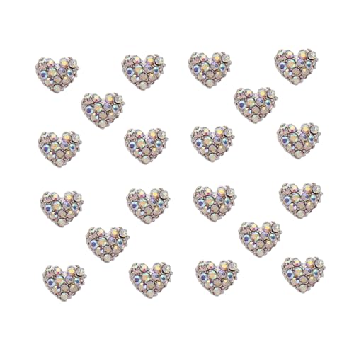 Gatuida 20 Stück Herz Nagelsticker mit Strasssteinen Dünne Nail Art Dekoration Selbstklebend Geeignet für Natürliche und Künstliche Nägel für DIY Maniküre und Professionelle Nagelkunst von Gatuida