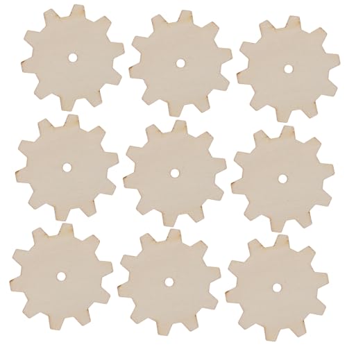 Gatuida 20 Stück Holzschipsgetränkespielzeug Zubehör lackierbar enthalten malen dünn leer Schlüssel Handwerksmaterialien Getriebeausschnitte aus Holz unvollendete Holzverzierungen Beige von Gatuida