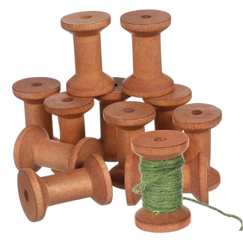 Gatuida 20 Stück Holzspulen Leere Garnspulen Retro Stil Natürliche Fadenspulen für Nähen Basteln Garnrollenhalter Organisator von Gatuida