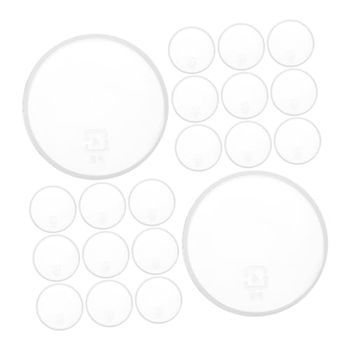 Gatuida 20 Stück Kleine Runde Kleberplatten Kunststoff Transparente Kleber Dispenser Trays für Bastelarbeiten und DIY Dekorationen von Gatuida