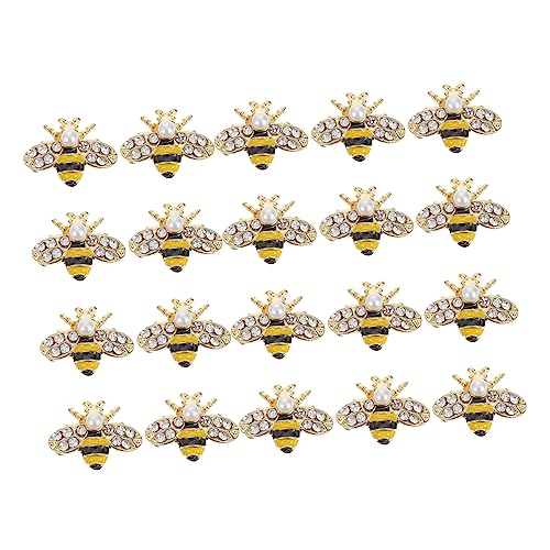 Gatuida 20 Stück Nail-Art-Zubehör Bienen-Nagel-Charms Honigbienen-Nagelaufkleber Fingernagel Bienen-Strass Bienenförmiges Nageldekor Nagelschmuck Zauber Nagel Charms Nagelbrand ABS Golden von Gatuida