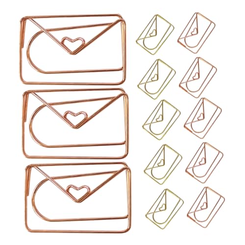 Gatuida 20 Stück Niedliche Büroklammern im Envelope Design Robuste Papierclips für Schule Büro und Hochzeiten Praktische Bookmarks für Notizen und Dekoration von Gatuida