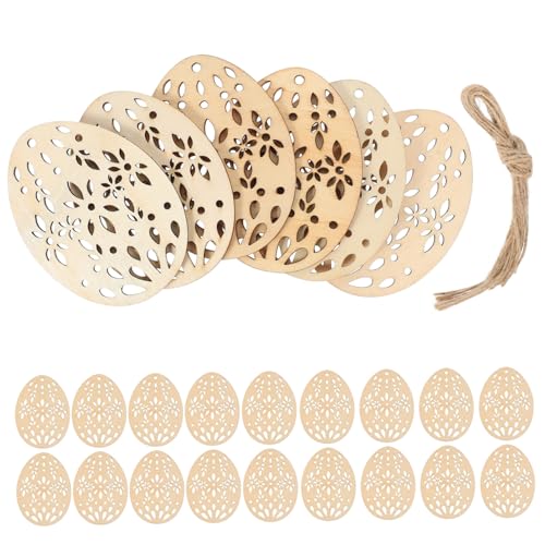 Gatuida 20 Stück Osterdekorationen Innenräume Eier haben gucken Name Fälschung Schild aus easter teigroller ostern dekoration party Mini -Osterschmuck hängende osterdekoration Bambus Khaki von Gatuida