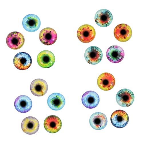 Gatuida 20 Stück Patches für DIY Schmuckherstellung Augen Cabochons Zubehör für Ketten Armbänder und Bastelprojekte Mischfarben von Gatuida