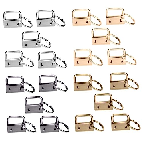 Gatuida 20 Stück Schlüsselring mit Metall Klemmschließe Teiliges für DIY Bastelprojekte Silber Gold Gunmetal und Antikgrün für Schlüsselanhänger Taschen und Mehr von Gatuida