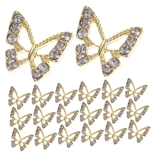 Gatuida 20 Stück Schmetterlings Nagel Charms Rhinestone Nagelkunst Zubehör für Diy Maniküre Dekoration für Hochzeiten Partys und Besondere Anlässe von Gatuida