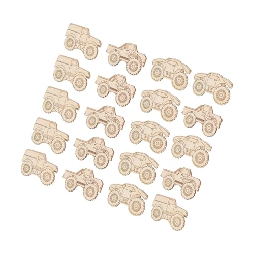 Gatuida 20 Stück Teiliges Holz Monster Truck für Unbehandelte Bastelholzformen Kleine Holzanhänger mit Lkw motiv zum Bemalen und DIY kunsthandwerk Gatuida 20 Stück Teiliges Holz Monster Truck für Unbehandelte Bastelholzformen Kleine Holzanhänger mit Lkw motiv zum Bemalen und DIY kunsthandwerk von Gatuida