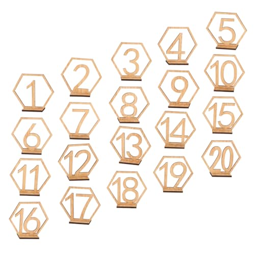 Gatuida 20 Stück Teiliges Holz Tischnummern im Sechseck Design mit Halter für Hochzeitsdekoration und Tischgestaltung Gatuida 20 Stück Teiliges Holz Tischnummern im Sechseck Design mit Halter für Hochzeitsdekoration und Tischgestaltung von Gatuida