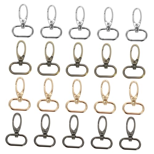 Gatuida 20 Stück Teiliges Karabiner Handtaschen Schnallen aus Legierung Drehbare Lobster Claw Verschlüsse für DIY Schlüsselanhänger Handtaschen Haustierleinen und Bastelprojekte Schnelles von Gatuida
