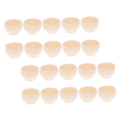 Gatuida 20 Stück Teiliges Kleine Holzschalen Naturbelassen zum Bemalen DIY Bastelset Glatte Kanten Sichere Holzbasis für Kreative Dekoration und Malprojekte von Gatuida