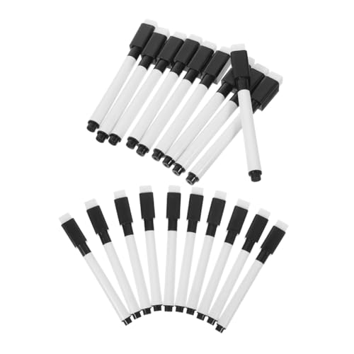 Gatuida 20 Stück Teiliges Kleine Whiteboard Marker mit Schwarzer Wasserbasierter Tinte und Radierfunktion Abwischbare Tafelstifte für Büro Schule und Kreative Anwendungen Multifunktional von Gatuida