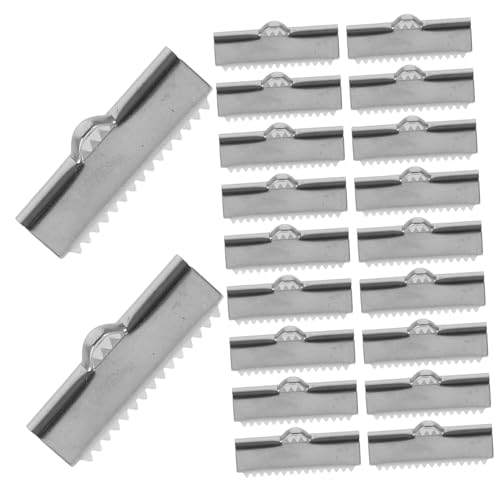 Gatuida 20 Stück Teiliges Lederband Endkappen aus Edelstahl Stabile Schmuckbandklemmen für Armbänder Langlebige Metallpressklemmen mit Elegantem Stahl Finish Geeignet für Verschiedene von Gatuida
