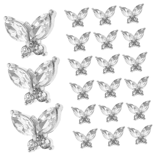 Gatuida 20 Stück Teiliges Nagel Schmetterling Funkelnder Nagelanhänger Maniküre Charms für Frauen Nail Art Schmuck Nail Gems für DIY Nagelkunst von Gatuida