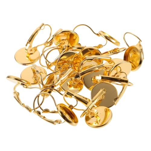 Gatuida 20 Stück Teiliges Ohrring Lünette Goldfarbene Ohrhaken Schmuckzubehör DIY Ohrstecker Zubehör für Schmuckherstellung und Bastelarbeiten von Gatuida