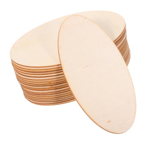 Gatuida 20 Stück Teiliges Ovale Holzscheiben Naturbelassene Holzteile für DIY Malerei Kreative Bastelstücke aus Robustem Holz für Kunstprojekte und Pädagogische Anwendungen von Gatuida